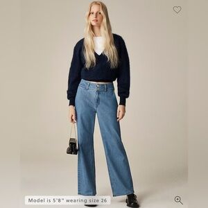 J. Crew Tall Slim-wide Jean with Stacked Buttons in Elaine Wash - 27 tall C14